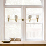 Galvia Champagne Bronze 6-Light Chandelier - Metal Adjustable